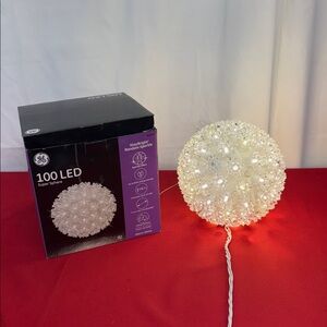GE 7.2-in Hanging Super Sphere Light Display with White LED Lights